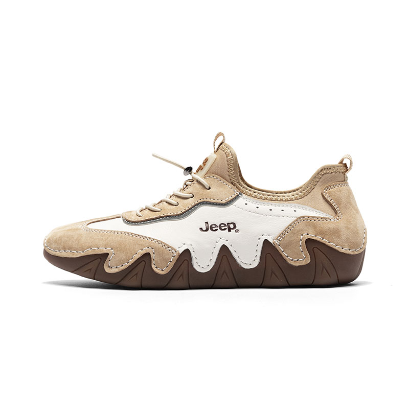 (Women) Jeep Retro Outdoor Slip-On Shoes Beige - Comfy, Lightweight, Shock-Absorbing. PX221WAS376 - White Sand Color