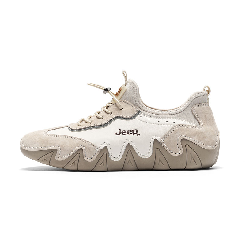 (Women) Jeep Suede Leather Slip-On Outdoor Casual Sneakers Women’s White Gray PX221WAS376 White Grey