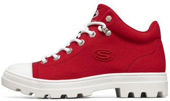 (Women) Skechers Jeremy Ville x Roadies High-Top Canvas Shoes Red/ 'White' 155109-RED (Women) Skechers Jeremy Ville x Roadies High-Top Canvas Shoes Red/ 'White' 155109-RED