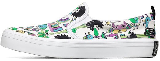 (Women) Skechers Jeremyville x V Lites Slip-on Shoes Multi-color 'White' 66666300-WMLT (Women) Skechers Jeremyville x V Lites Slip-on Shoes Multi-color 'White' 66666300-WMLT