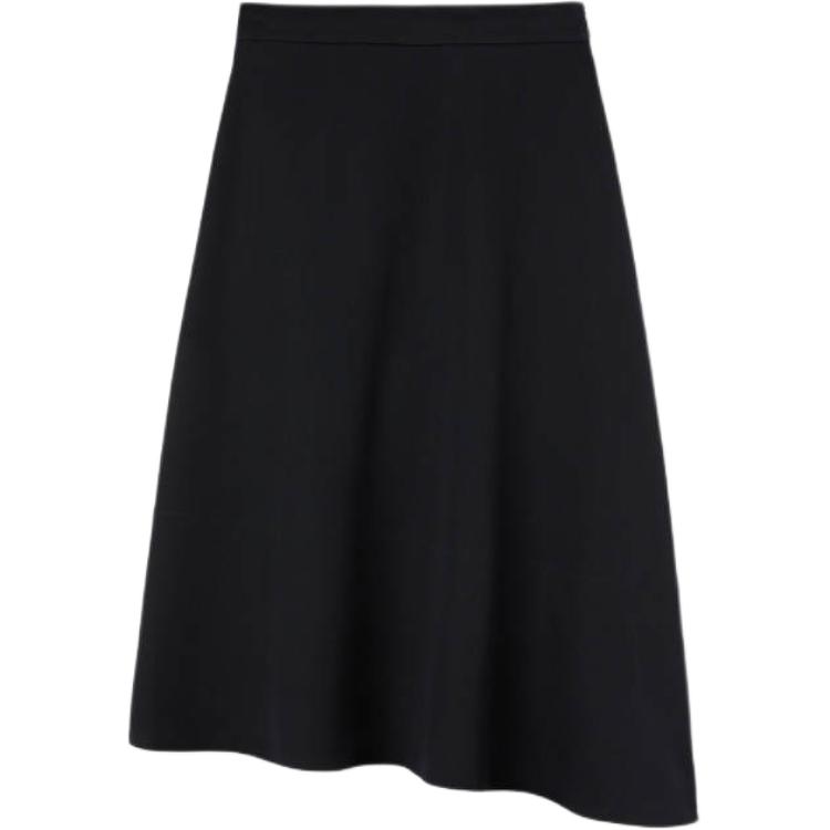 (Women) JIL SANDER  Black Asymmetric High-Waisted Midi Skirt J04MA0009J40003-001