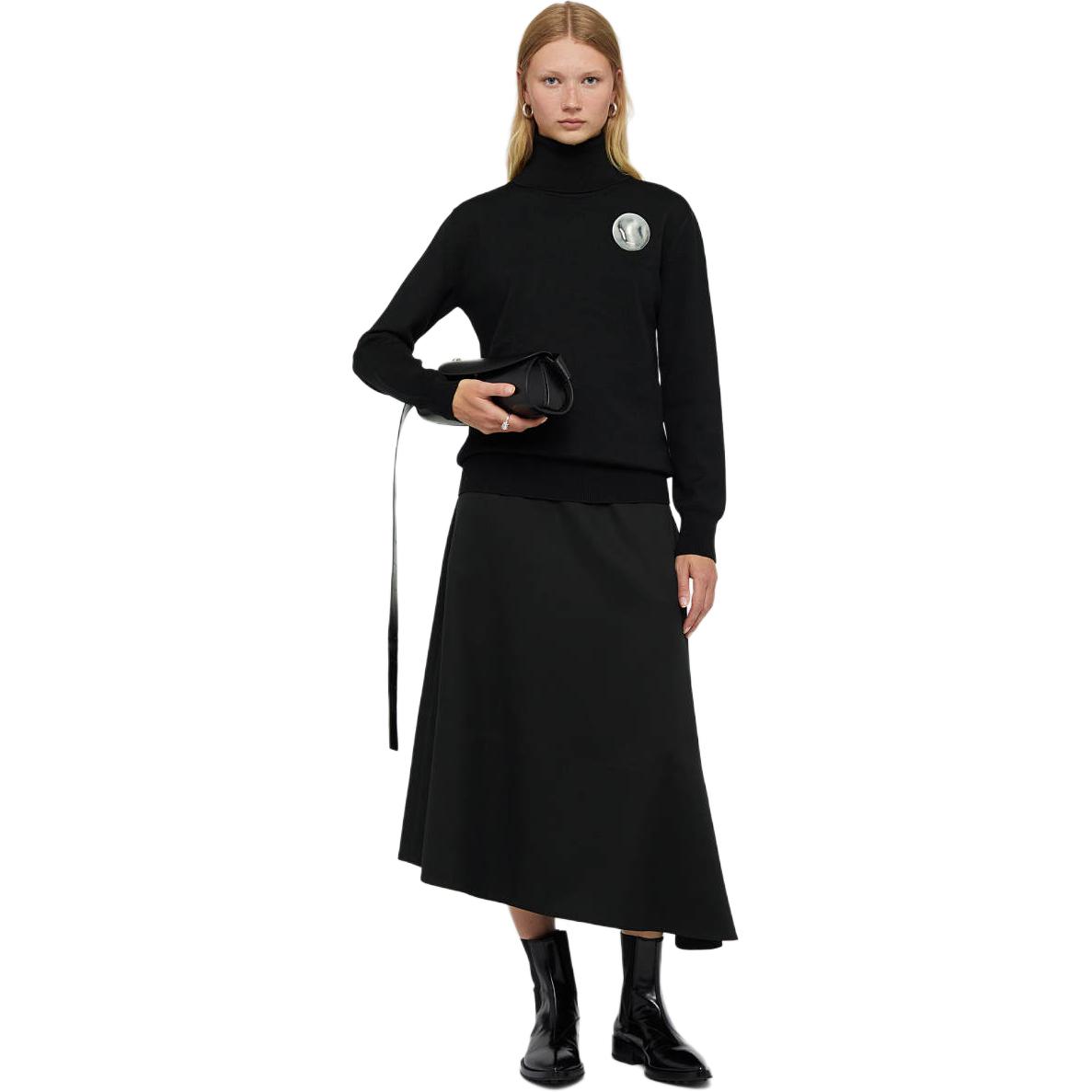 Lookbook (Women) JIL SANDER  Black Asymmetric High-Waisted Midi Skirt J04MA0009J40003-001