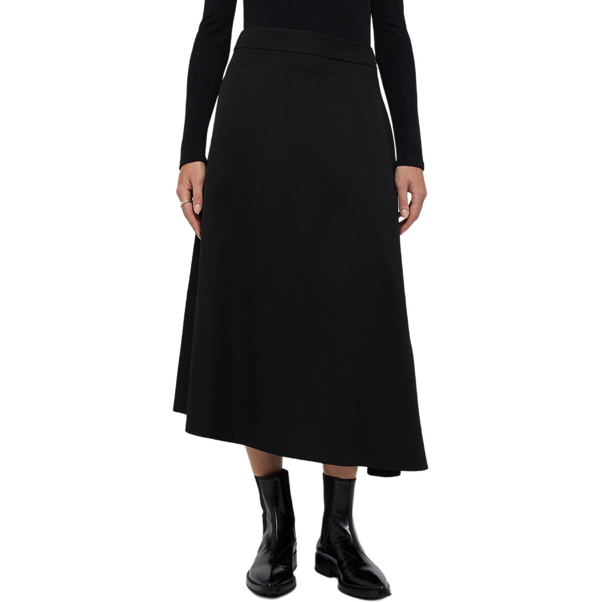 Shop (Women) JIL SANDER  Black Asymmetric High-Waisted Midi Skirt J04MA0009J40003-001