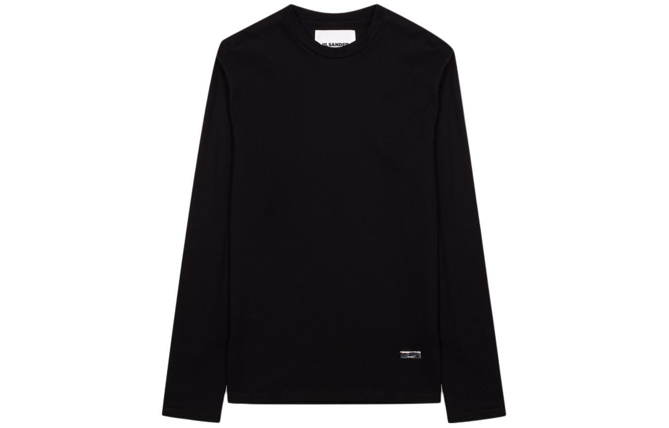 (Women) JIL SANDER  Black Graphic Print Long Sleeve Crewneck T-Shirt J02GC0110-J20073-001