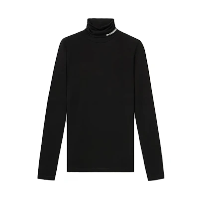 (Women) Jil Sander Black High-Neck Pullover Logo Long-Sleeve T-Shirt FW23. J40GC0020J70021-BLACK