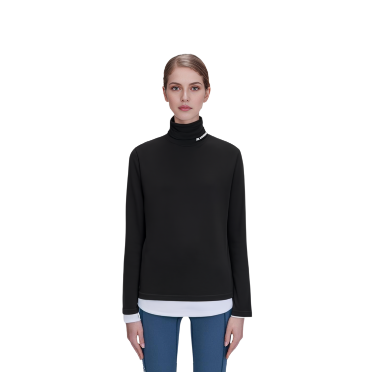 Purchase (W) Jil Sander 黑色高領長袖Logo T恤 FW23. J40GC0020J70021-BLACK