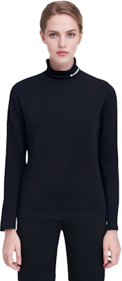 (Women) Jil Sander Black High-Neck Pullover Logo Long-Sleeve T-Shirt FW23. J40GC0020J70021-BLACK Details for (Women) Jil Sander Black High-Neck Pullover Logo Long-Sleeve T-Shirt FW23. J40GC0020J70021-BLACK