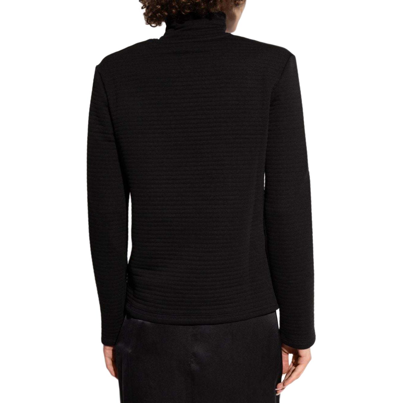 Shop (Women) JIL SANDER  Black Long Sleeve T-Shirt with Logo Patch Design. J40NH0020J20225-BLACK