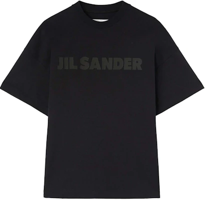 (W) JIL SANDER Kaos Hitam Longgar Logo Cetak Crewneck Lengan Pendek J03GC0137J20243-BLACK Buy (W) JIL SANDER Kaos Hitam Longgar Logo Cetak Crewneck Lengan Pendek J03GC0137J20243-BLACK