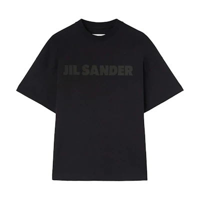 (Women) JIL SANDER Black Loose Fit Logo Print Crewneck Short Sleeve T-Shirt J03GC0137J20243-BLACK