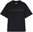 Order (W) JIL SANDER Kaos Hitam Longgar Logo Cetak Crewneck Lengan Pendek J03GC0137J20243-BLACK