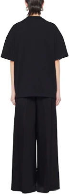 (W) JIL SANDER Kaos Hitam Longgar Logo Cetak Crewneck Lengan Pendek J03GC0137J20243-BLACK Shop (W) JIL SANDER Kaos Hitam Longgar Logo Cetak Crewneck Lengan Pendek J03GC0137J20243-BLACK