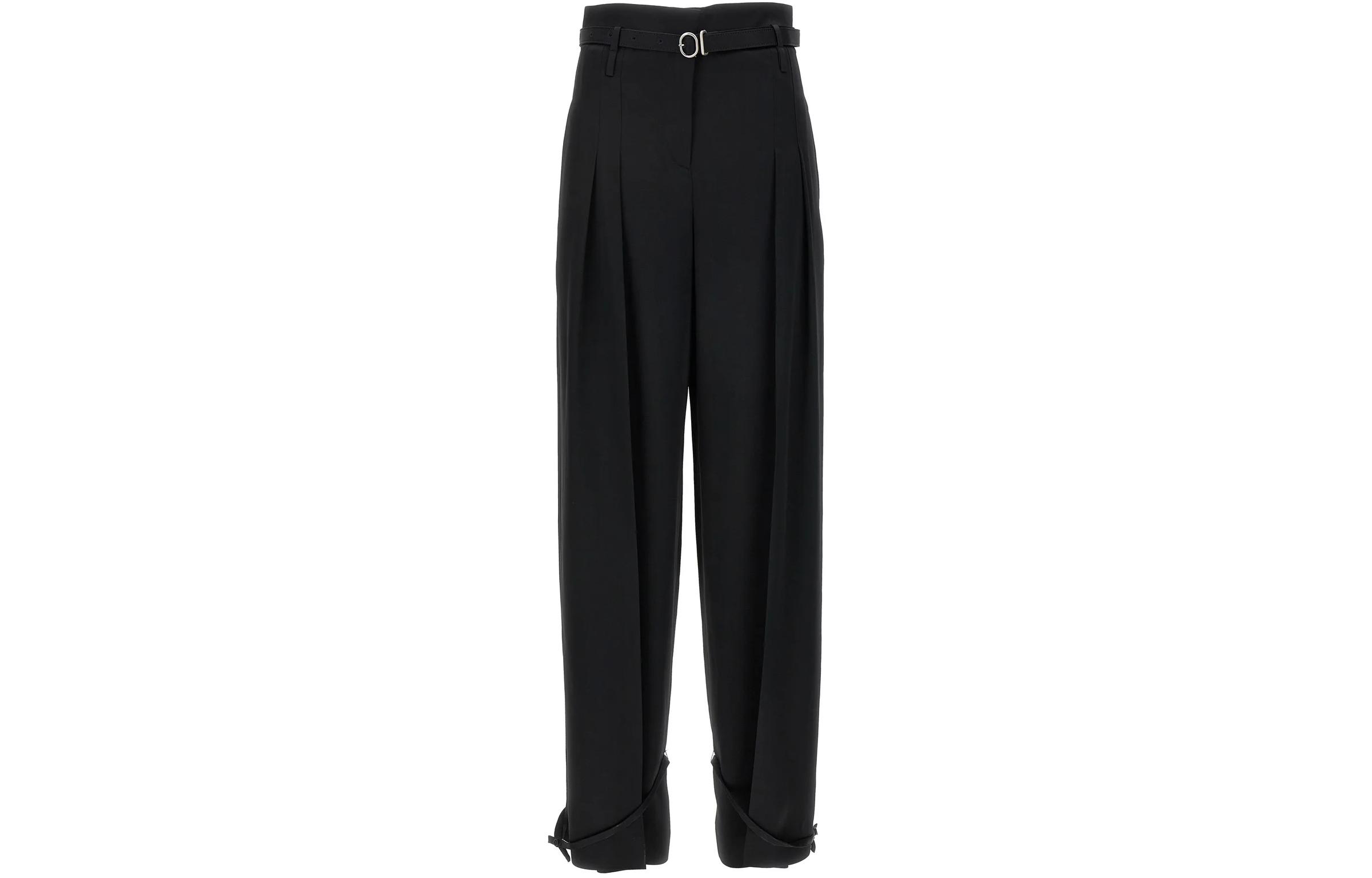 (Women) JIL SANDER  Black Solid High-Waisted Tailored Trousers J02KA0214-J76018-001