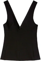 (Women) JIL SANDER Black Solid V-Neck Sleeveless Crop Top. J01NC0126-J40160-001 (Women) JIL SANDER Black Solid V-Neck Sleeveless Crop Top. J01NC0126-J40160-001
