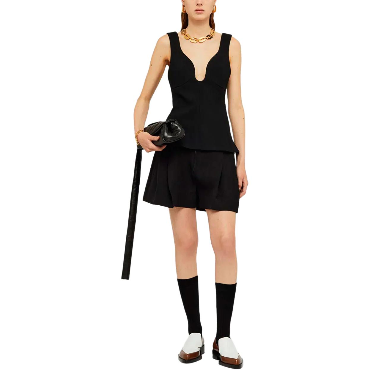 (Women) JIL SANDER  Black Solid V-Neck Sleeveless Crop Top. J01NC0126-J40160-001 圖 4