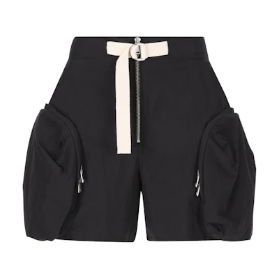(Women) Jil Sander Black Solid Zipper Loose-Fit Casual Shorts. J40KA0166-J45215-001