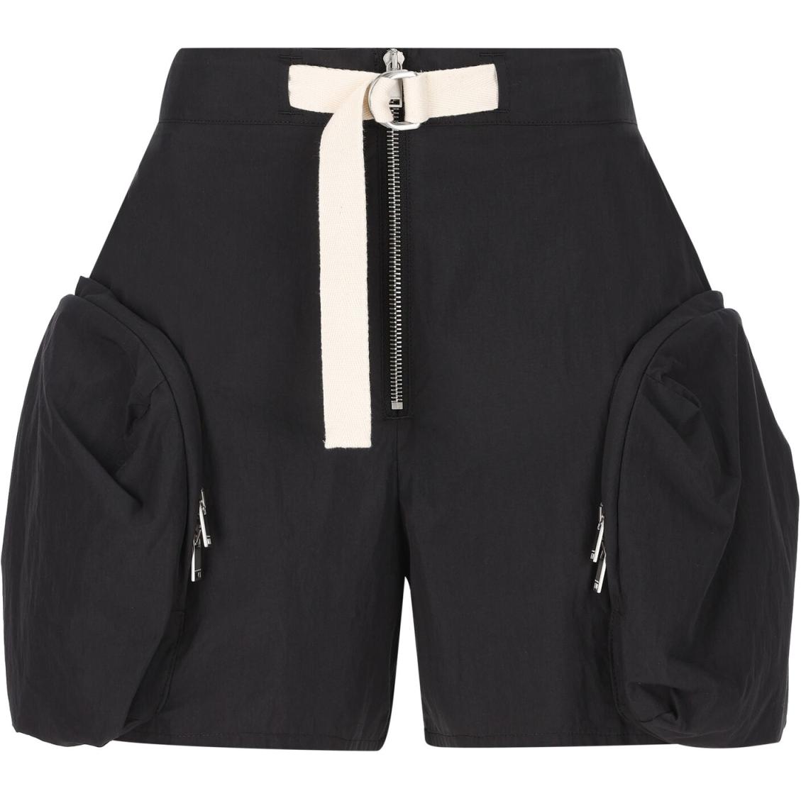 Order (Women) Jil Sander  Black Solid Zipper Loose-Fit Casual Shorts. J40KA0166-J45215-001