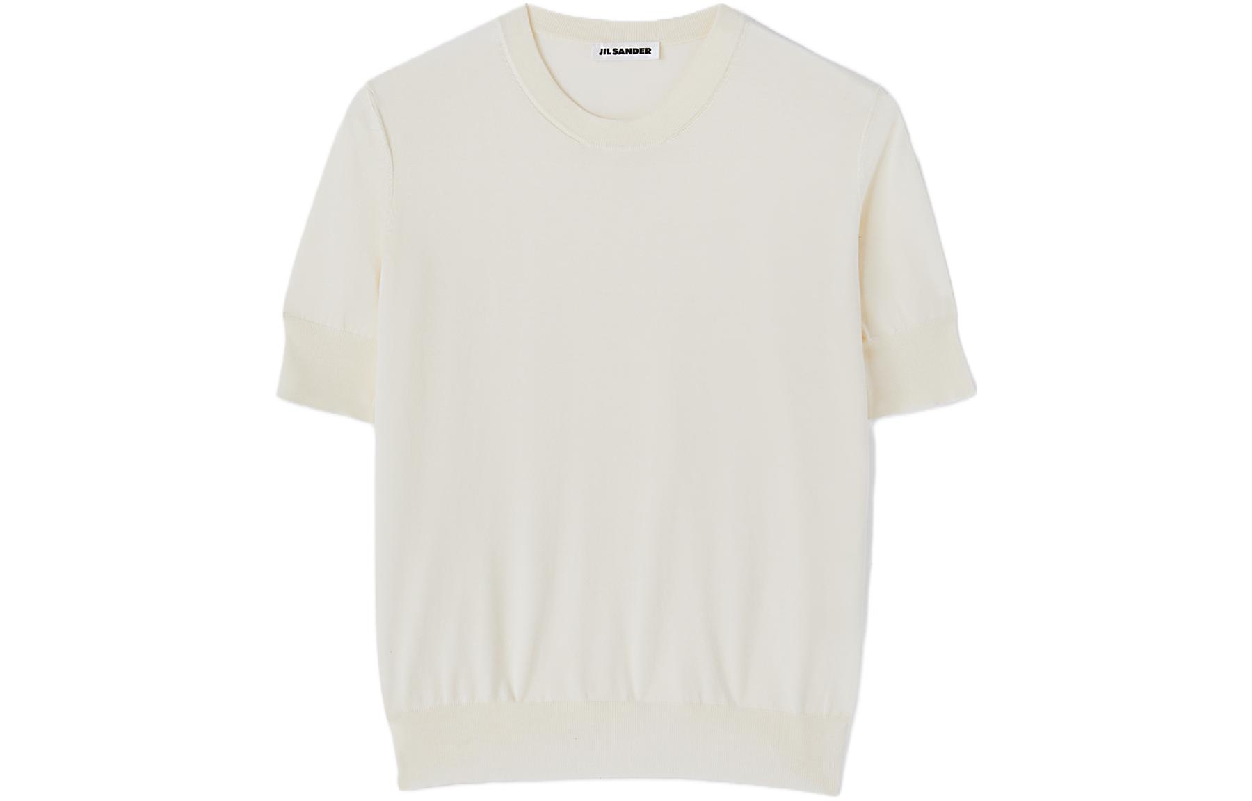 Order (W) Jil Sander Kaos Abu-Abu Crew Neck Lengan Pendek Loose Knit. J02GC0117-J15383-281