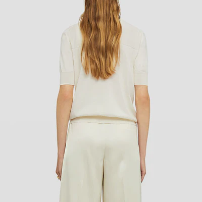 (W) Jil Sander Kaos Abu-Abu Crew Neck Lengan Pendek Loose Knit. J02GC0117-J15383-281 Shop (W) Jil Sander Kaos Abu-Abu Crew Neck Lengan Pendek Loose Knit. J02GC0117-J15383-281