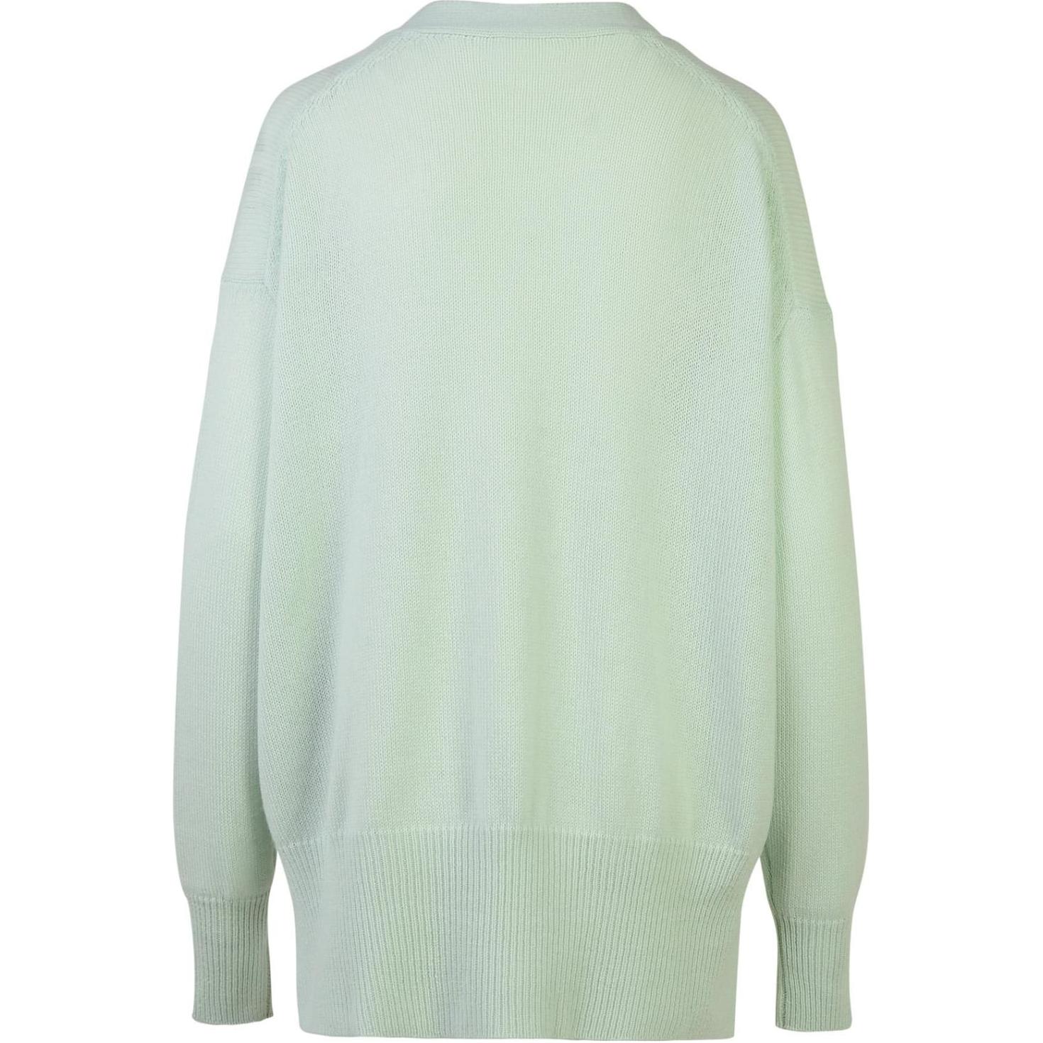 Lookbook (Women) Jil Sander  Green V-Neck Button-Up Oversized Knit Cardigan. J02HP0009J13206-335