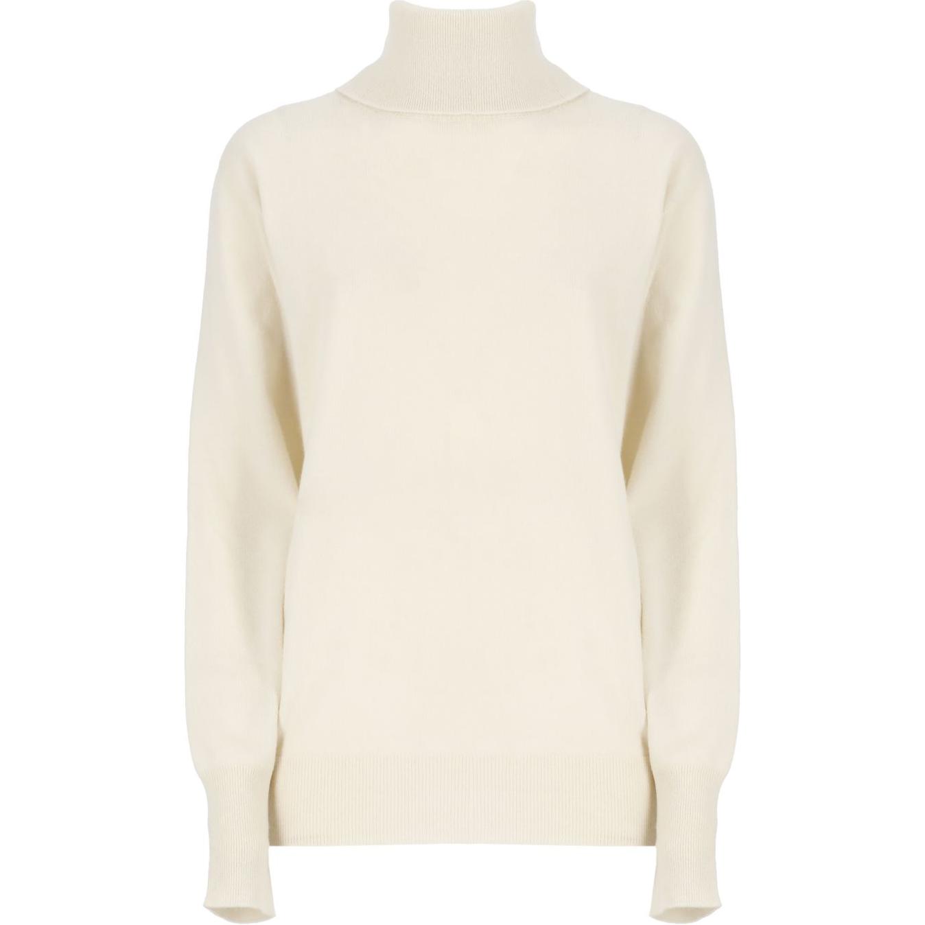 (Women) JIL SANDER  Ivory Solid Turtleneck Long Sleeve Sweater J02GP0015J13201107
