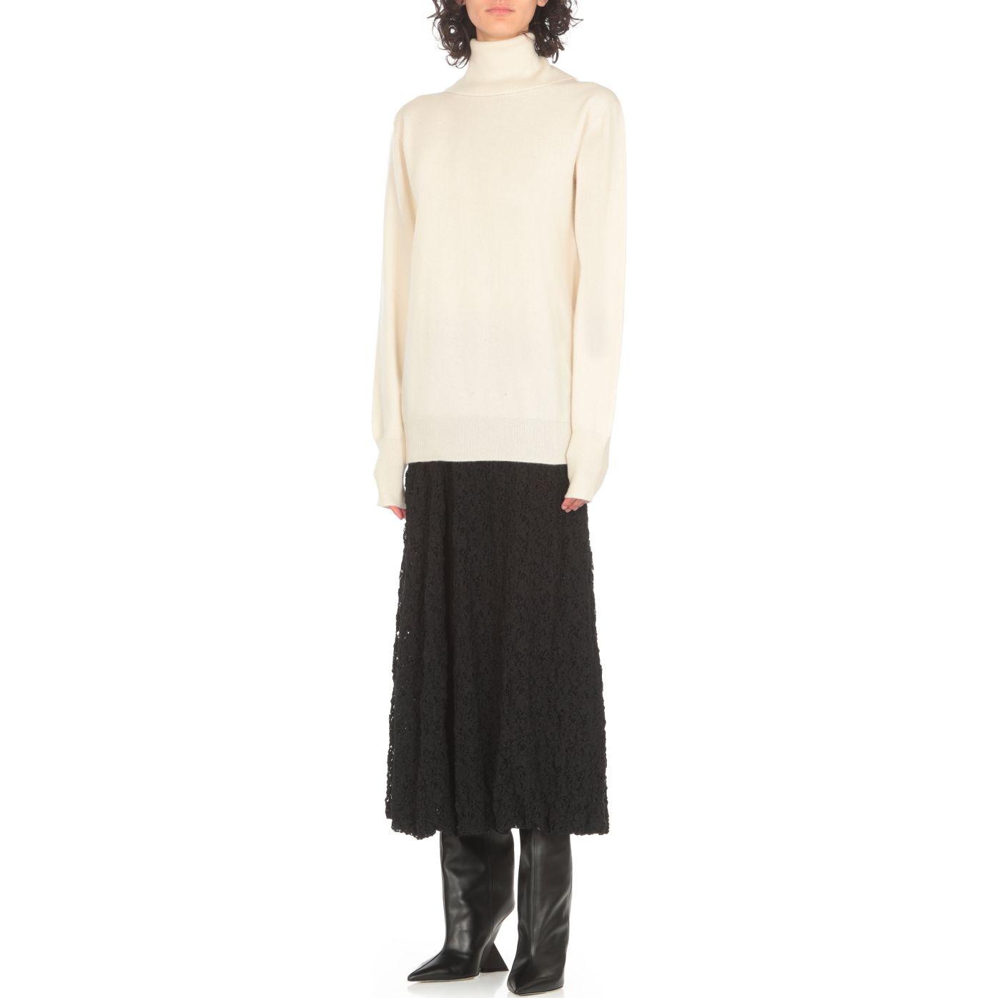 (Women) JIL SANDER  Ivory Solid Turtleneck Long Sleeve Sweater J02GP0015J13201107 圖 3