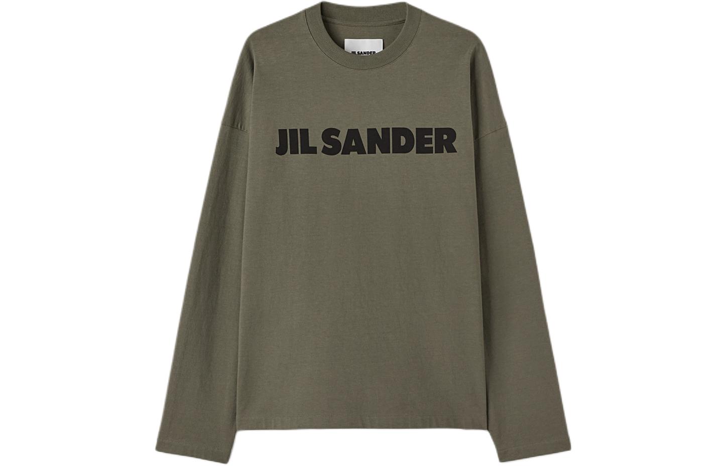 Order (W) Jil Sander Sweatshirt Oversized Crewneck Lengan Panjang Logo Hijau. J02GC0107J20215312