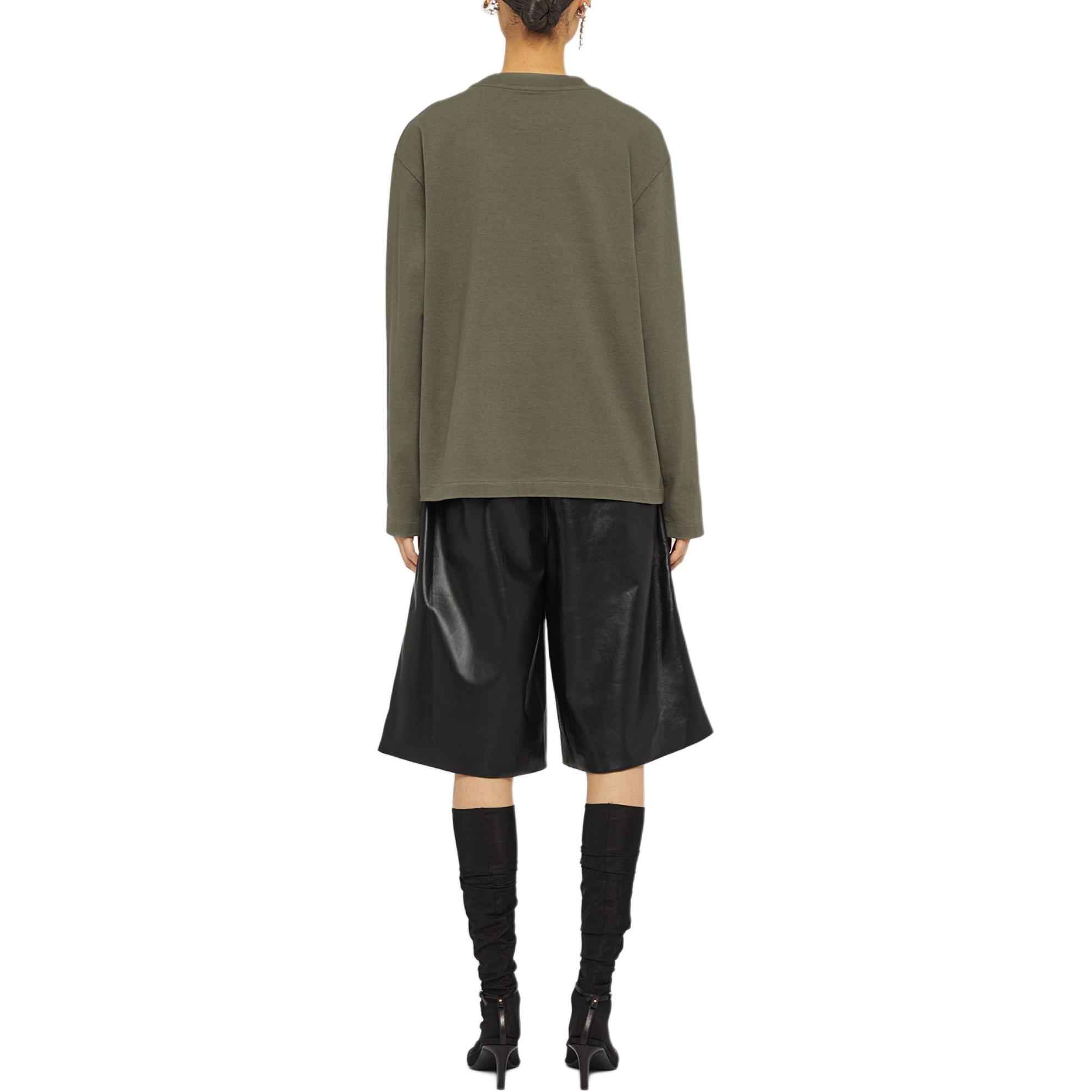 Shop (W) Jil Sander Sweatshirt Oversized Crewneck Lengan Panjang Logo Hijau. J02GC0107J20215312