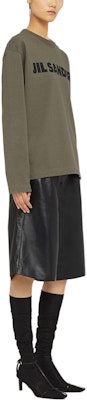 (W) Jil Sander Sweatshirt Oversized Crewneck Lengan Panjang Logo Hijau. J02GC0107J20215312 Purchase (W) Jil Sander Sweatshirt Oversized Crewneck Lengan Panjang Logo Hijau. J02GC0107J20215312