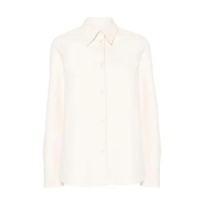 (Women) JIL SANDER Long-Sleeve Solid Beige Button-Up Shirt. J04DL0003J45225-BEGIE