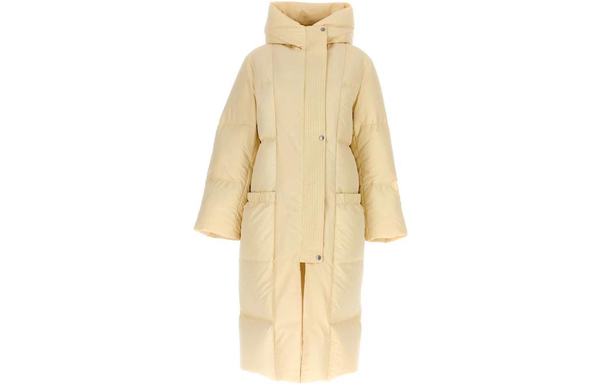 (Women) JIL SANDER  Long Down Coat Beige Hooded with Hidden Buttons J40AF0125J74276279