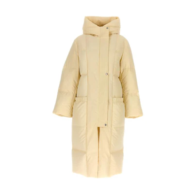 (Women) JIL SANDER Long Down Coat Beige Hooded with Hidden Buttons J40AF0125J74276279