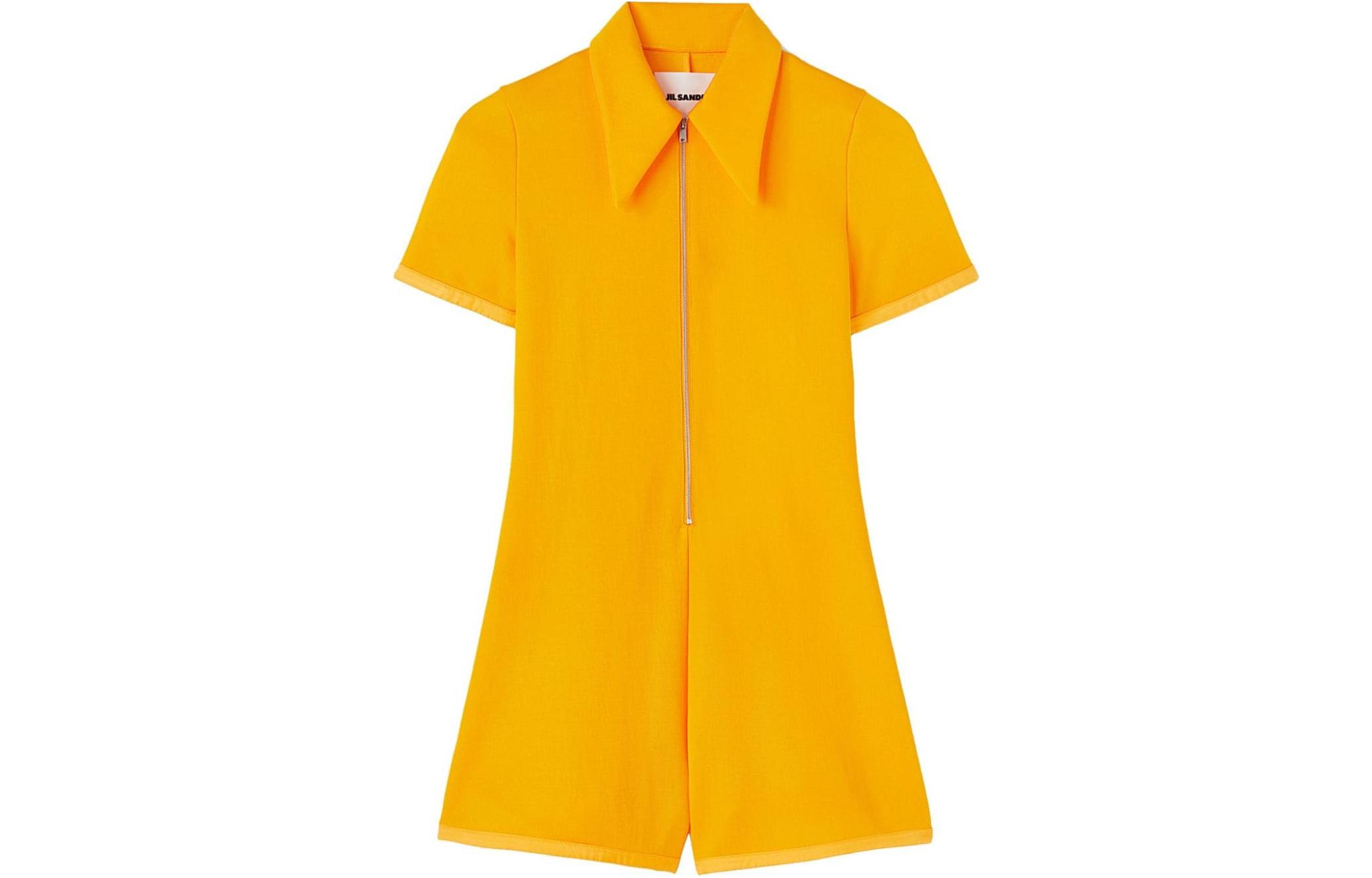 Order (W) 질 샌더 오버사이즈 칼라 프론트 지퍼 점프수트 오렌지. J02FP0102J20140-ORANGE