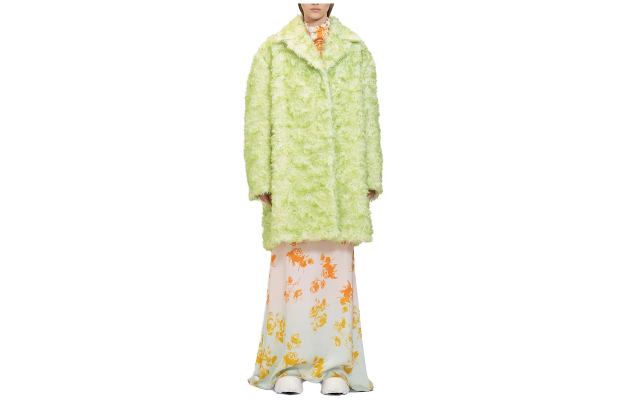 (Women) JIL SANDER  Oversized Green Long Coat with Plain Lapel Design. J03AM011-1J40131-143