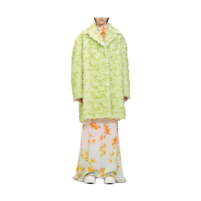 (Women) JIL SANDER Oversized Green Long Coat with Plain Lapel Design. J03AM011-1J40131-143