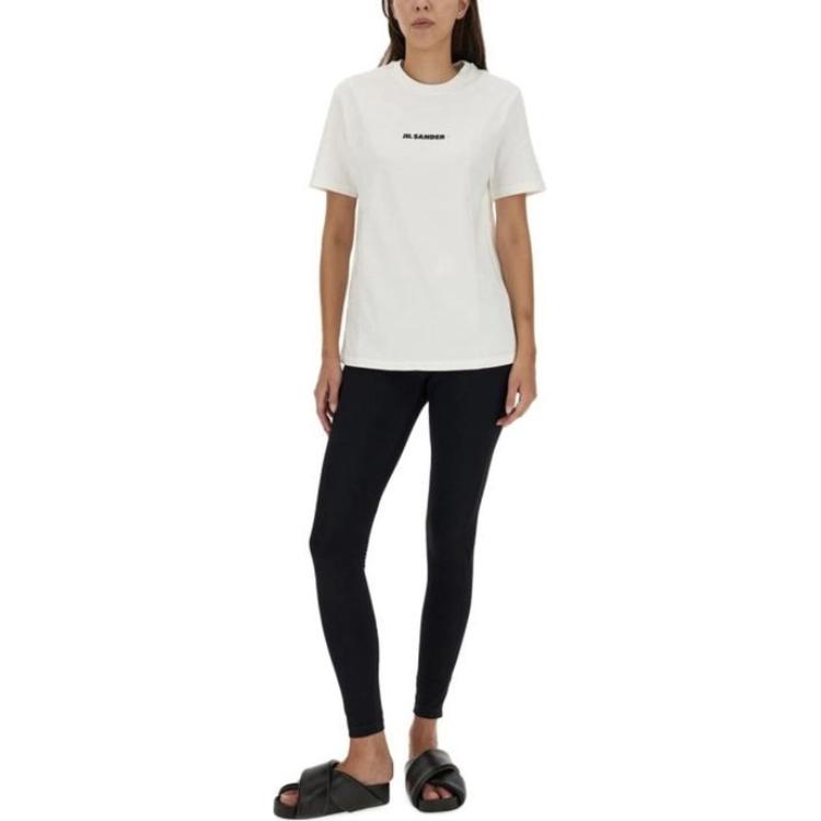 Shop (W) 吉尔桑德 纯白字母印花长袖T恤 J47GC0122J20103102