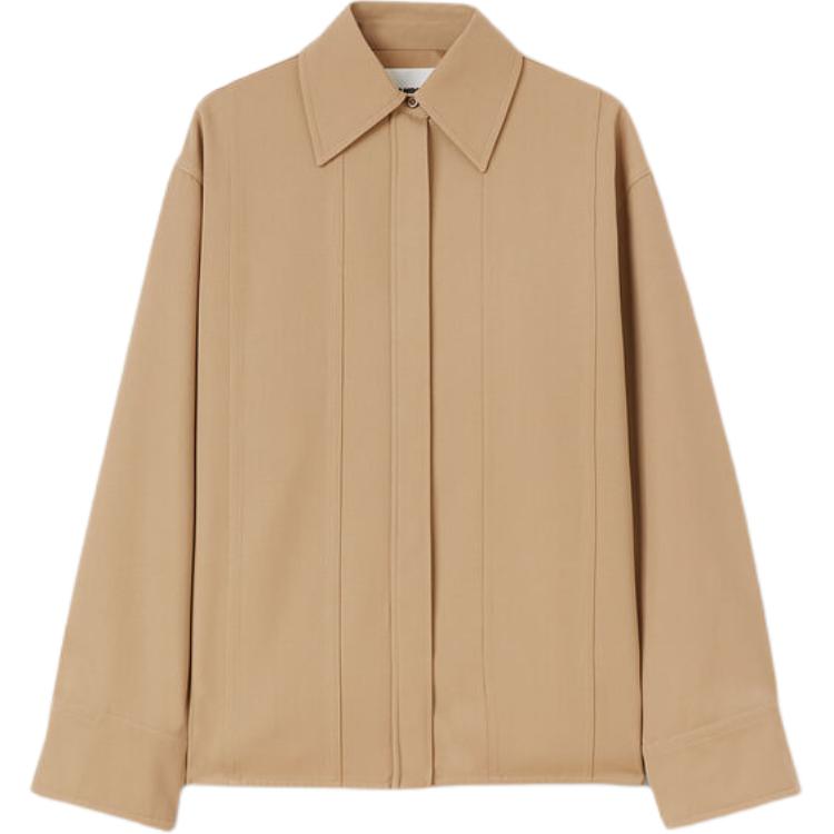 (Women) JIL SANDER  Solid Color Long Sleeve Shirt Khaki J02DL019-3J40002-219