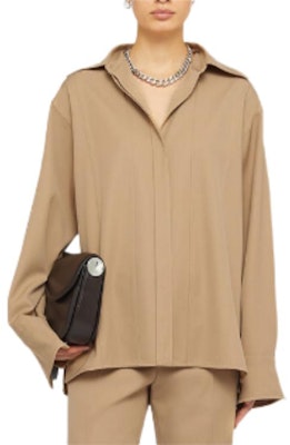 (W) JIL SANDER Kemeja Lengan Panjang Warna Khaki Solid J02DL019-3J40002-219 Lookbook (W) JIL SANDER Kemeja Lengan Panjang Warna Khaki Solid J02DL019-3J40002-219