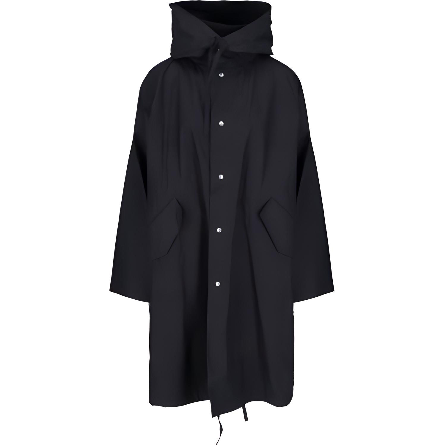 (Women) JIL SANDER  Solid Logo Print Drawstring Hooded Coat. J04AH0002J45046-001