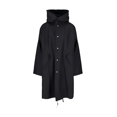 (Women) JIL SANDER Solid Logo Print Drawstring Hooded Coat. J04AH0002J45046-001