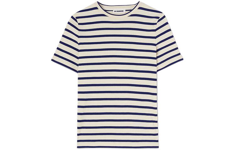 (Women) JIL SANDER  Striped Crewneck Short Sleeve T-Shirt Off-White. J40GC0111J-46497-124