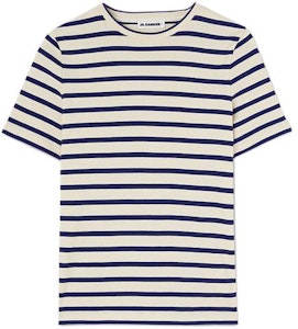 (W) 吉尔桑达 条纹圆领短袖T恤 米白色 J40GC0111J-46497-124 Buy (W) 吉尔桑达 条纹圆领短袖T恤 米白色 J40GC0111J-46497-124