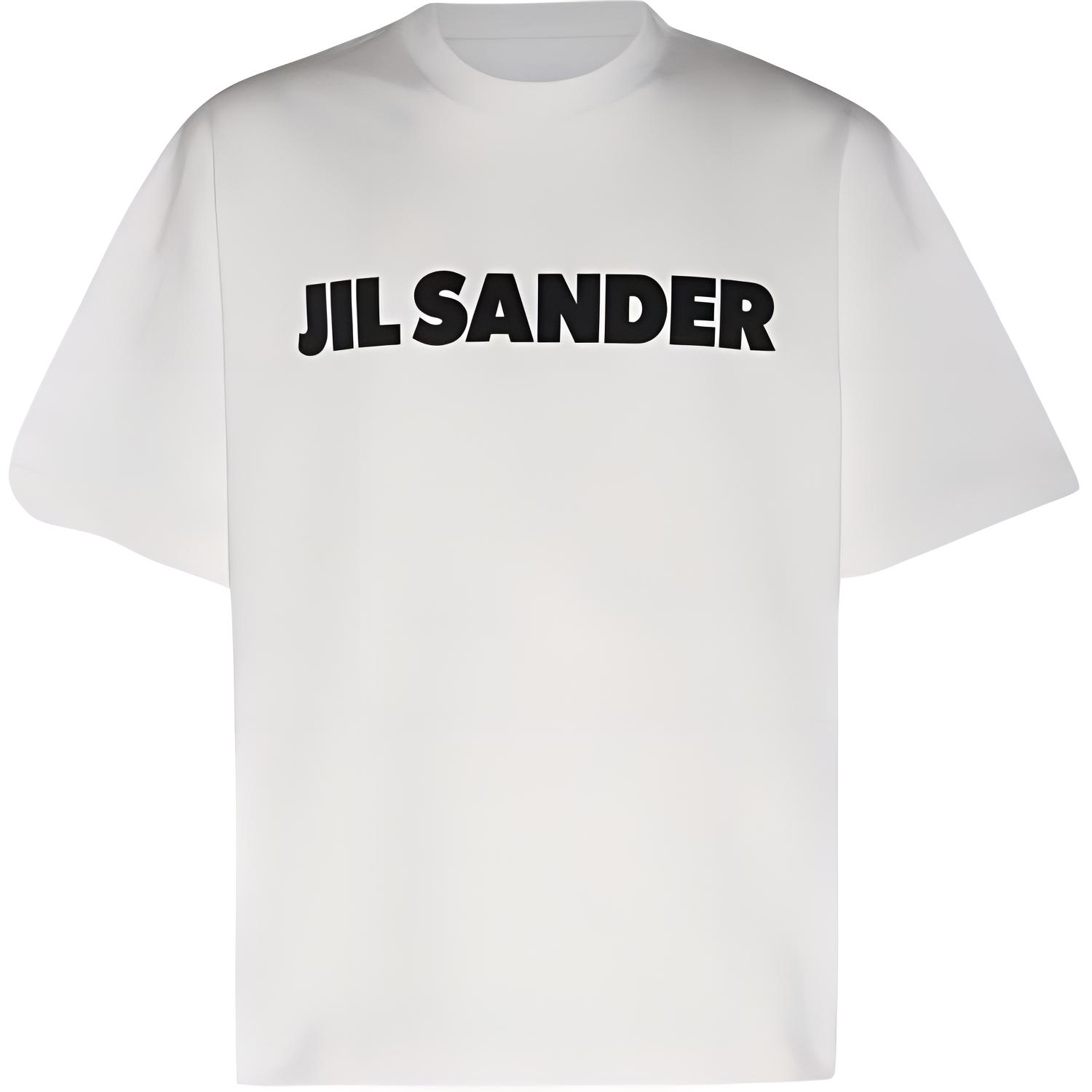 (Women) JIL SANDER  White Letter Print Slim Fit Crewneck Short Sleeve T-Shirt J03GC013-7J45148-102