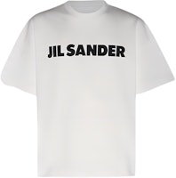 (Women) JIL SANDER White Letter Print Slim Fit Crewneck Short Sleeve T-Shirt J03GC013-7J45148-102 (Women) JIL SANDER White Letter Print Slim Fit Crewneck Short Sleeve T-Shirt J03GC013-7J45148-102