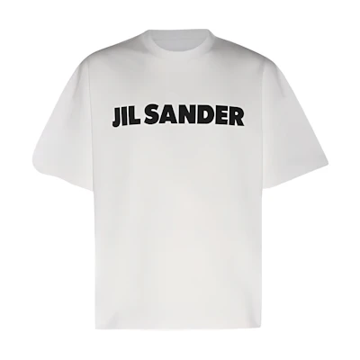 (Women) JIL SANDER White Letter Print Slim Fit Crewneck Short Sleeve T-Shirt J03GC013-7J45148-102