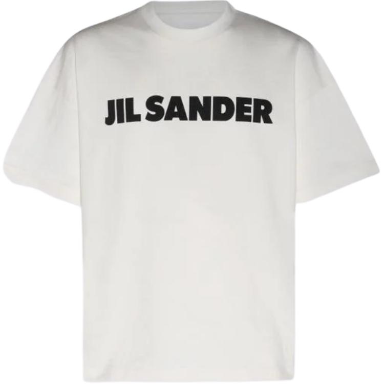 Order (W) ジルサンダー ホワイト レタープリント スリムフィット クルーネック Tシャツ J03GC013-7J45148-102