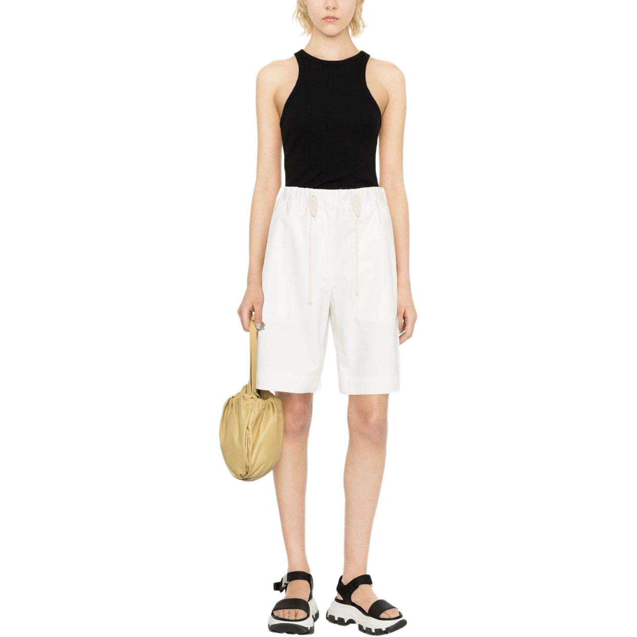 Shop (Women) JIL SANDER  White Logo Drawstring Waist Casual Shorts. J40KA0121J45039-WHITE