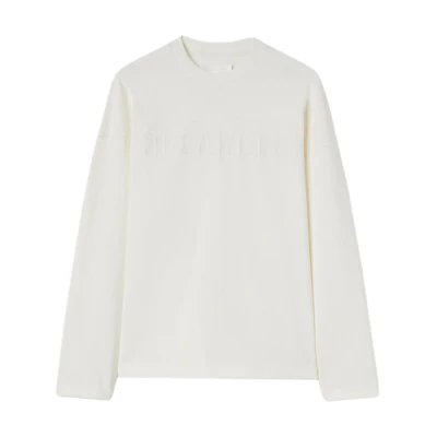 (Women) JIL SANDER White Logo Print Loose Fit Long Sleeve Crewneck T-Shirt J03GC0136J20243102
