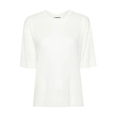 (Women) JIL SANDER White Oversized Comfort Crew Neck T-Shirt SS24. J04GC0102J14531-WHITE