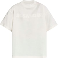 (Women) Jil Sander White Short Sleeve Crewneck T-Shirt with Logo Print. J03GC0137J20243-WHITE (Women) Jil Sander White Short Sleeve Crewneck T-Shirt with Logo Print. J03GC0137J20243-WHITE